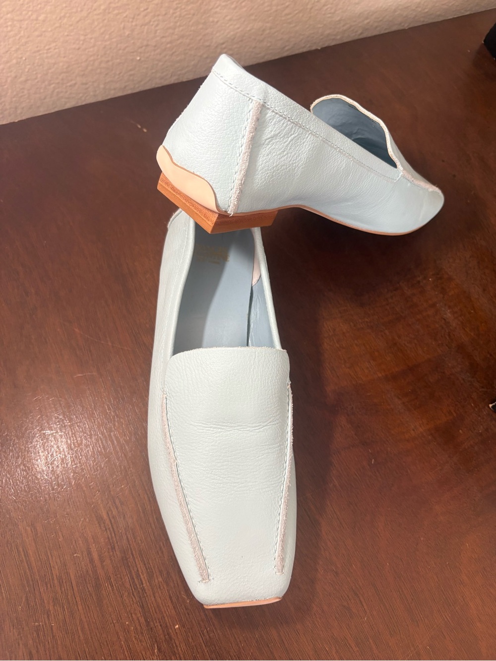 Frances Valentine women's Light Blue Leather Loafers size 6.5 - Picture 2 of 4